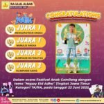 Juara 1 dan 3 Dalam Acara Festival Anak Gemilang Tingkat Jawa Timur