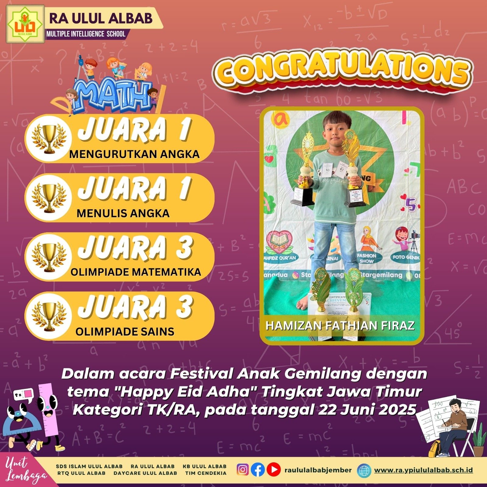 Read more about the article Juara 1 dan 3 Dalam Acara Festival Anak Gemilang Tingkat Jawa Timur